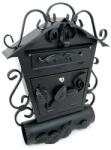 Damech Cutie postala C4 neagra cu suport ziar si elemente forjate, 52, 5x15, 5x53 cm (SD3TON)