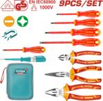 TOTAL Set scule izolate pentru electricieni TOTAL, 9 piese, 1000V (THKIST3092) Surubelnita