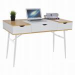 Jumi Birou pentru calculator Jumi cu sertar si compartimente, alb/natur, 120x60x77 cm (CM-305281)
