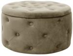 AKORD Taburet rotund cu spatiu de depozitare, catifea bej, 55x30 cm, Alia Akord (213940-AK)