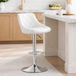 ARTOOL Scaun de bar Artool Kast, rotativ si reglabil, alb, piele ecologica (3951_1)