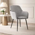 ARTOOL Scaun tip fotoliu Lugo pentru bucatarie si living, catifea argintie (3636_1)