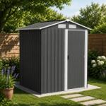 Artool Magazie de gradina pentru unelte, cu baza inclusa, otel gri, 152x132x188 cm (AR131466)