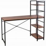 Jumi Birou calculator Jumi cu 3 rafturi, pal melaminat si otel, natur/negru, 120x52x120 cm (CM-305359)