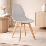 ARTOOL Scaun pentru bucatarie si living Artool Kito gri cu picioare din lemn natur (3693_1)