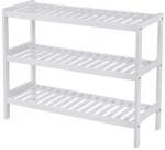 LEOBERT Suport pentru pantofi din bambus alb, 3 polite, 70x26x55 cm (2486_1) Pantofar