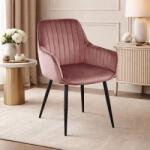 ARTOOL Scaun fotoliu pentru living si bucatarie Artool Solden, catifea roz (3907_1)
