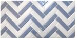 Artool Panou decorativ PVC 3D zig-zag alb-albastru pentru perete 96x48, 5 cm (PVC0057)