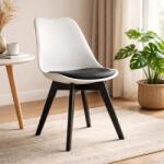 ARTOOL Scaun bucatarie si living Artool Mark, alb-negru, cu perna, 49x43x82 cm (3338_1)