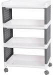 Magic home Raft mobil din plastic MagicHome cu 4 polite si roti, gri-alb, 49x29x75.5 cm (2212845) Comoda