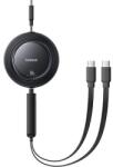 Baseus Cablu Baseus Free2Pull retractabil Fast Charging USB-C la 2x USB-C, 100W, 1.2m, Negru (E0415504) - evomag