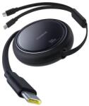 Baseus Cablu USB-C 2W1 cu oglinda luminoasa, C+C / 100W / 1m, Negru (P10318602111-00)