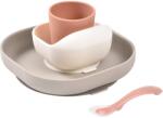 Beaba 4-Piece Silicone Dinner Set etetőszett Terracotta / Gazelle 4m+ 4 db
