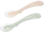 Beaba Silicone Spoon Set kiskanál Clay / Misty green 8m+ 2 db