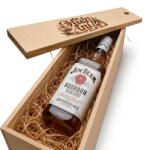 Jim Beam Pachet Cadou Cutie Lemn Personalizata Whiskey Jim Beam White Label, 40%, 1L