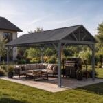 Avenberg Pavilio alumínium pergola, 5x3m, fekete, ZA25100