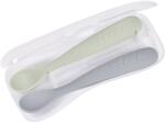 Beaba Set of 2 Ergonomic Spoons kiskanál tokkal Pebble Green 4m+ 2 db