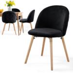 Miadomodo Set de scaune de sufragerie din catifea, negru, 4 (ESST05sw04ER)