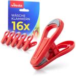 Vileda Klamre de rufe Vileda, set 16 bucati, fara metal, rosii, cu grip moale (39156098)