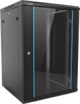 Dateup Rack 12U 600x450, dezasamblat, montare pe perete, usa din sticla, panouri laterale detasabile si securizate, culoare negru RAL 9004, DATEUP (MP.6412.9001)