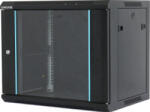 Dateup Rack 19'' de perete, 6U 600x450, usa din sticla, panouri detasabile si securizate, dezasamblat, capacitate 70kg, negru RAL9004, DATEUP (mp.6406.9001)