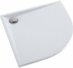 Schedline Libra Grooved White Stone cădiță de duș semirotundă 80x80 cm alb 3SP. L1O-8080/B/GR (3SPL1O8080BGR)