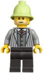 LEGO® Minifigurák Vampire Castle Visitor - Male, Light Bluish Gray Jacket with Pinstripes, Pearl Dark Gray Legs, Yello bdp235 (bdp235)