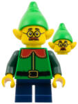 LEGO® Minifigurák Elf - Bright Green Hat, Green Shirt with Red Collar, Dark Blue Short Legs hol393 (hol393)