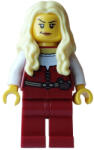 LEGO® Minifigurák Pirate - Female, Dark Red Vest and Legs, Bright Light Yellow Long Wavy Hair bdp255 (bdp255)