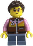 LEGO® Minifigurák Child - Girl, Reddish Brown Jacket, Sand Blue Short Legs, Dark Brown Ponytail, Glasses, Freckles bdp148 (bdp148)