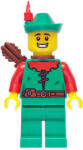 LEGO® Minifigurák Forest Stronghold Forestman - Red, Green Hat, Red Feather, Quiver, Open Mouth Smile bdp170 (bdp170)
