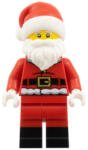 LEGO® Minifigurák Santa - Fur Lined Jacket with 2 Black Creases on Back, Red Legs with Black Boots, Santa Hat with Mol hol381 (hol381)