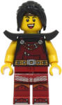 LEGO® Minifigurák Blacksmith - Female, Dark Red Overalls and Legs with Trim, Black Hair, Shoulder Pads bdp209 (bdp209)