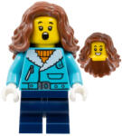 LEGO® Minifigurák The Art of Chocolate Customer - Girl, Medium Azure Jacket, Dark Blue Medium Legs, Reddish Brown Wavy bdp160 (bdp160)