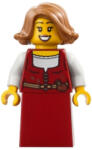 LEGO® Minifigurák Medieval Seaside Market Baker - Female, Dark Red Dress, Medium Nougat Hair bdp179 (bdp179)