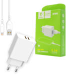DENMEN Incarcator iPhone Denmen 10W 2.1A cu Cablu USB la Lightning 1m Alb (C47298)