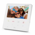 Hikvision Monitor videointerfon TCP/IP, TFT LCD 4.3 inch touch screen 9 butoane, PoE, WiFi, Alb - HIKVISION DS-KH6110-WE1-White (DS-KH6110-WE1-White)