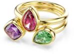 Swarovski női aranyozott köbös cirkónium gyűrűk szettje 2-es csomag - arany 58