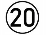  Laminált matrica sebességkorlátozás v2 20 km/h- fekete szegély