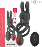 Intense Inel dublu vibrant Intense Quinn pentru penis și testicule, 9 moduri, stimulator clitoridian, telecomandă (D-245124) Inel pentru penis