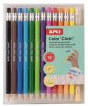 APLI Színes töltőceruza készlet, APLI "Color Click", 12 különböző szín (20546) - mystock