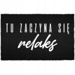 TabPrint Lábtörlő Bejárati Ajtó Alá 60X40 Kókusz Fekete Relaxáció (WYCIERACZKA RELAKS Czarna kokosowa)