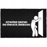 TabPrint Lábtörlő Bejárati Kókusz 40X60 Fekete Felirat Nevetés Világa Az Ajtó Mögött (WYCIERACZKA HUMOR ŚWIAT ŚMIECHU ZA DRZWIAMI)