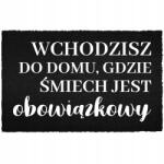 TabPrint Lábtörlő Bemeneti Padló Fekete Kókusz Humor Kötelező Nevetés (CZARNA KOKOSOWA OBOWIĄZKOWY ŚMIECH)