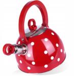 Orion Vízforraló síppal acél retro piros pöttyös 1, 5 l (8592381131609)