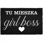 TabPrint Lábtörlő Bejárati Padló Fekete Kókusz Az Ajtó Alá Vicces Girl Boss (WYCIERACZKA CZARNA KOKOSOWA GIRL BOSS)