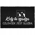 TabPrint Lábtörlő Kókusz Bemeneti 40X60 Nyomtatás Divatos Dekoráció Ajándék Fekete (WYCIERACZKA NADRUK MODNA MONOCHROM CZARNA HIT)