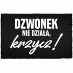 TabPrint Lábtörlő Bejárati Ajtó Alá 60X40CM Kókusz Fekete Csengő Nem Működik (DZWONIEK NIE DZIAŁA Czarna kokosowa)