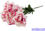  Nagyfejű szálas selyem rózsa 51 cm - Pink Foltos