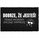 TabPrint Lábtörlő Bejárati Kókusz 40X60 Divatos Fekete Ajándék Nyomtatás Dekoráció (WYCIERACZKA MODNA HIT CZARNA NADRUK MONOCHROM)
